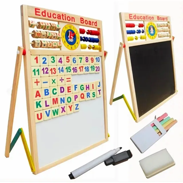 Juego Didactico Pizarra Magnetica Con Pizarron Dibujo Madera