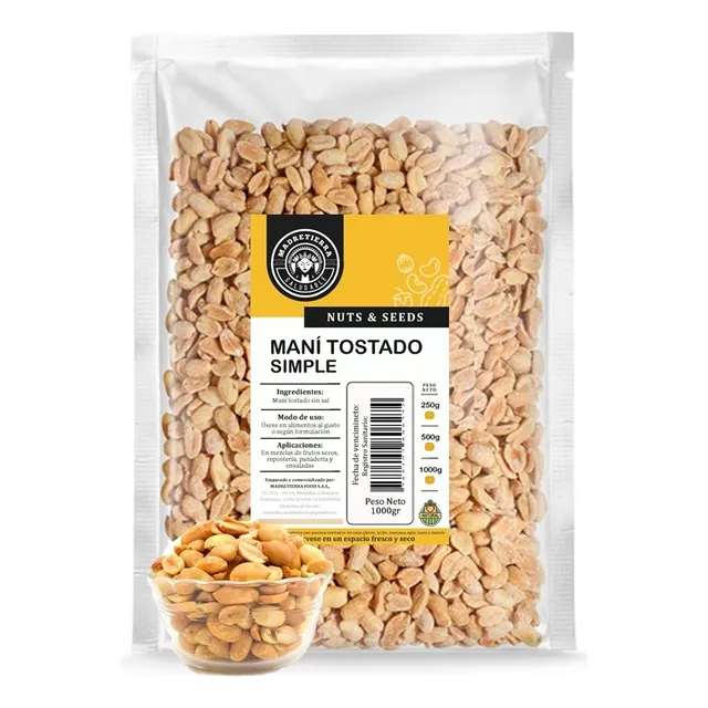 Maní Tostado Sin Sal X1000g (1 Kilo) Nat - Kg a $21