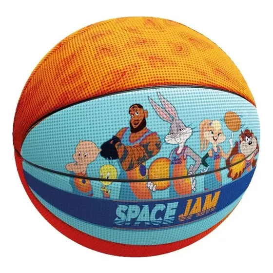 Pelota Basket Space Jam N°5 Drb Juvenil Recreativa Goma Color Celeste Naranja