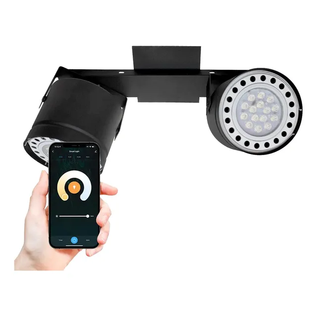 Aplique 2 Luces Ar111 Tacho Barral Techo + Focos Ar111 Smart