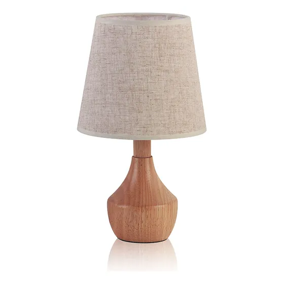 Portátil De Mesa En Madera Pantalla Tela Beige E27