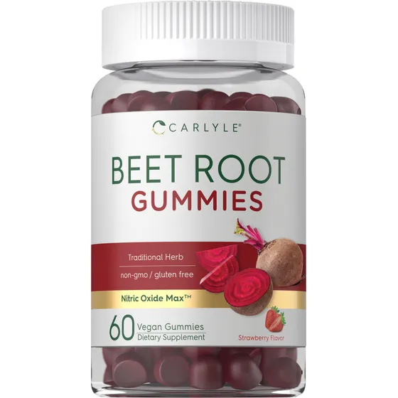 Suplemento: Gomitas De Raíz De Remolacha Carlyle, 60 Veganas