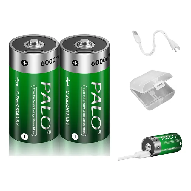 Pilas Recargable Tipo C De 1.5v Bateria Recargable Usb Lr14