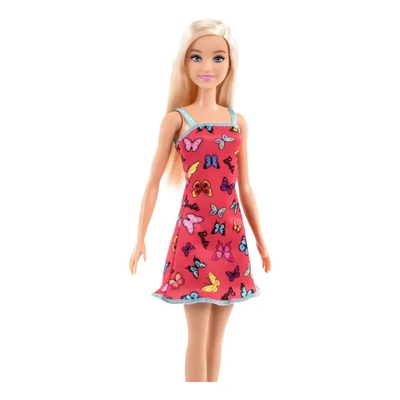 Muñeca Barbie Fashion & Beauty Clásica Vestido Rosa Mariposa