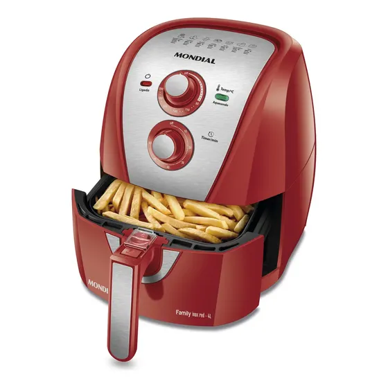 Fritadeira Sem Óleo Air Fryer 4L AFN-40-RI Mondial Vermelho/Inox 1500W