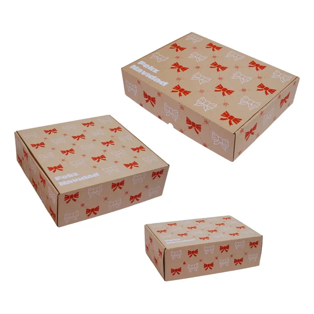 Cajas Navideñas Para Regalos Y Papel Seda - Pack 3 El Parque