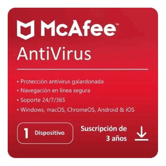 Mcafee-® Antivirus 1 Dispositivo 3 Años