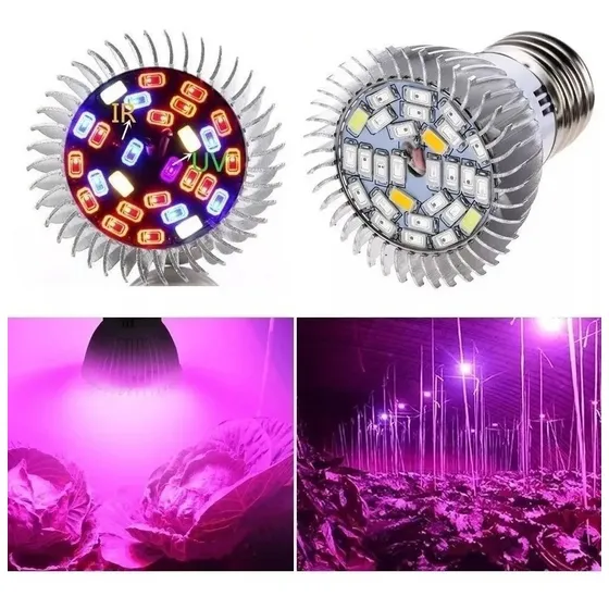 Lâmpada Led Grow 28w Cultivo Indoor / Estufa E27
