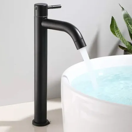 Torneira Pia Banheiro Bica Alta Aço Inox Preto Fosco Winda Preto Fosco