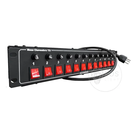 Mesa Chaveadora Régua Extensão 12 Tomadas Cbi Iluminação'4kw 127/220V