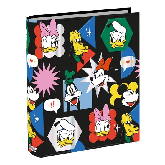 Carpeta Mickey And Friends Mooving A4 2 Aros 2x40 Color Personajes Negro