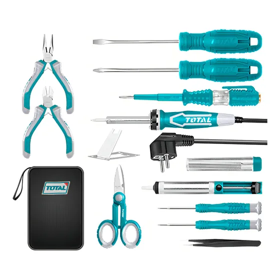 Kit De Herramientas Para Reparación Electronica 13pzas Total Color Turquesa