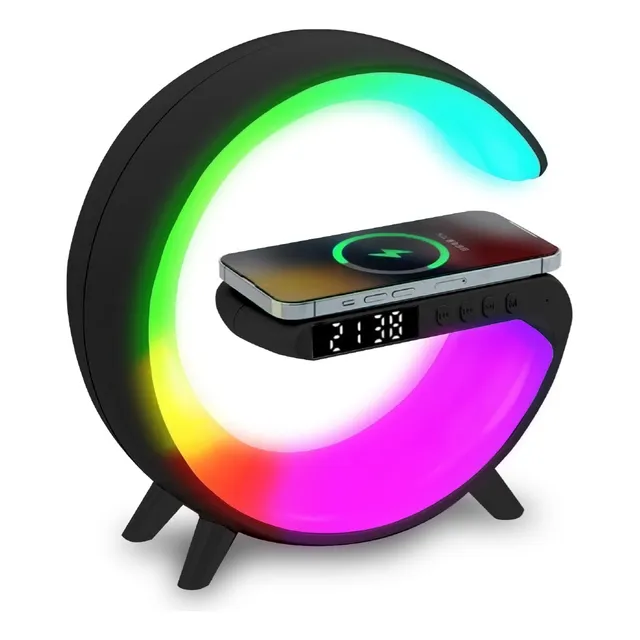 Mlab Parlante My Lil G 5 En 1 Rgb/qi/reloj/alarma
