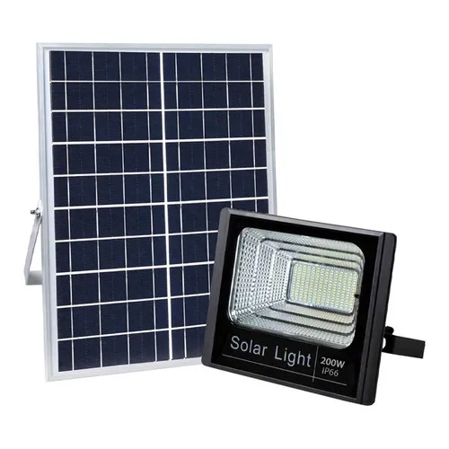 Foco solar LED de 200w con panel solar y control