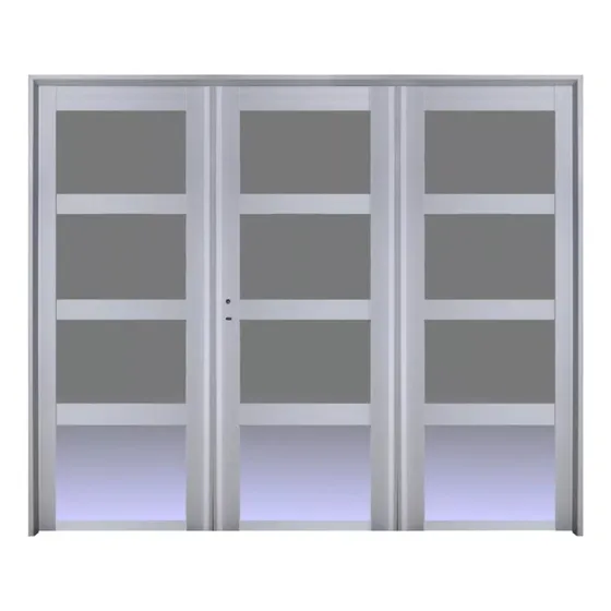 Portón Reforzado Aluminio Blanco Vidrios Horizontal 240x200