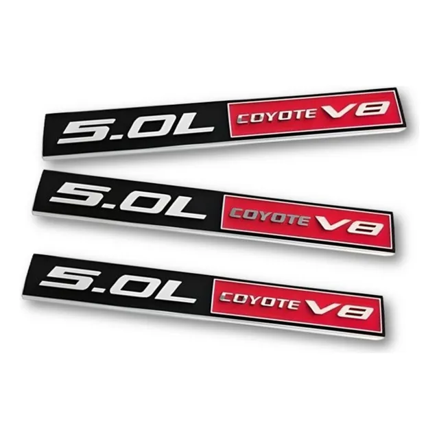 GLG Compatible Kit De 3 Emblemas 5.0 L Coyote V8 Color
