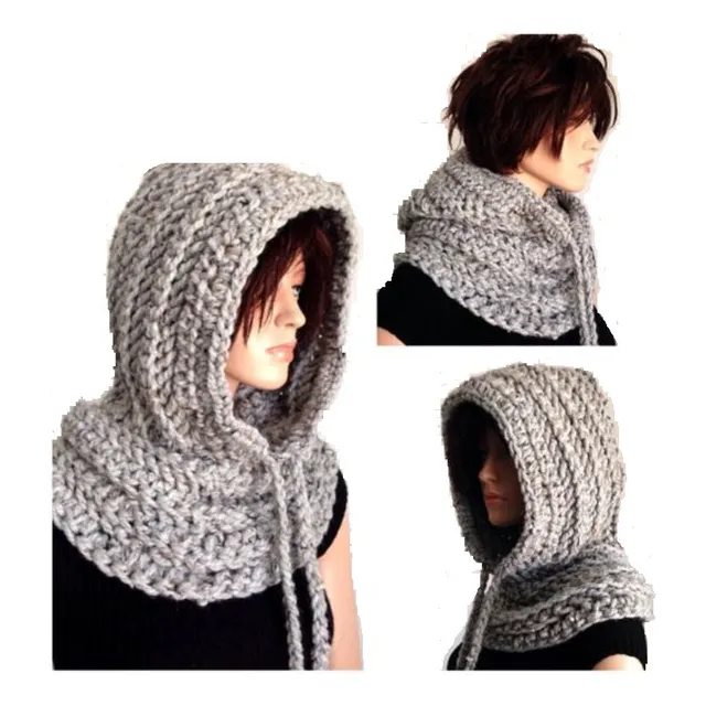 Gorro Capucha  Super Abrigada Crochet Lana De Primera !!!