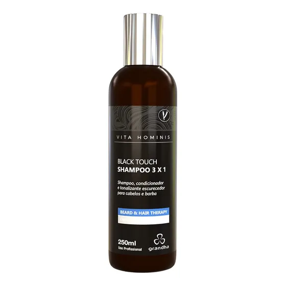 Shampoo Escurecedor Black Touch 3x1 Vita Hominis 250ml