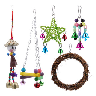 Juego De Columpios Birdcage Para Loros, Jaula De Pájaros, 5 Juego De Columpios Birdcage Para Loros, Jaula De Pájaros, 5
