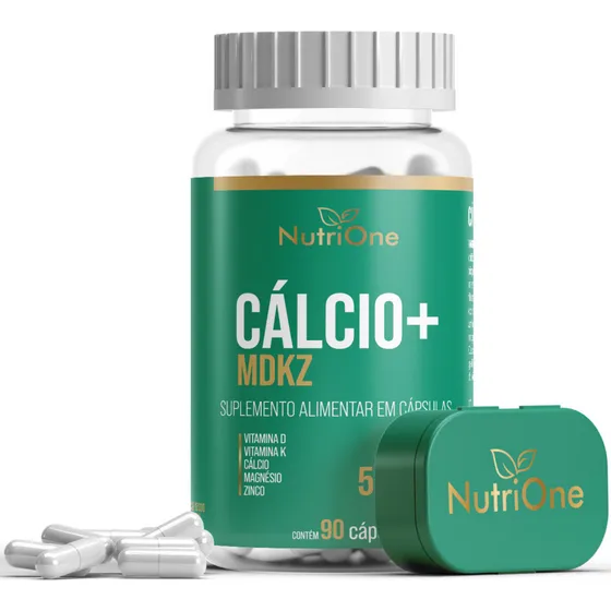 Cálcio Magnésio Zinco Vitaminas D3 K2 Mdk 90 Caps - Nutrione Sabor Sem Sabor