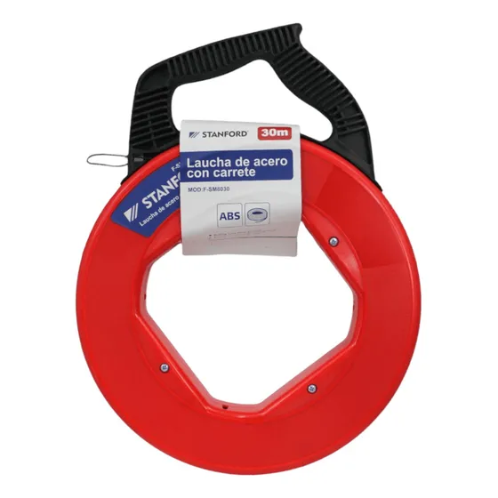  Laucha De Acero Con Carrete Pasacable 30 Mts *3mm Stanford