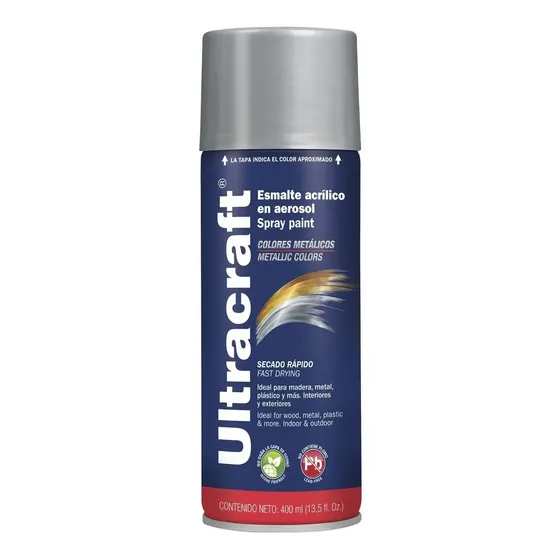 Esmalte Acrílico Spray Ultacraft 40030 Aluminio 400ml Anticorrosión | Cuotas sin interés