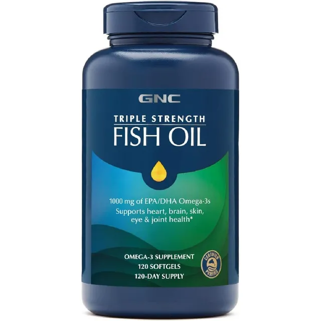 Aceite De Pescado Triple Fuerza 1000 Mg Gnc 120 Softgel Sin Sabor