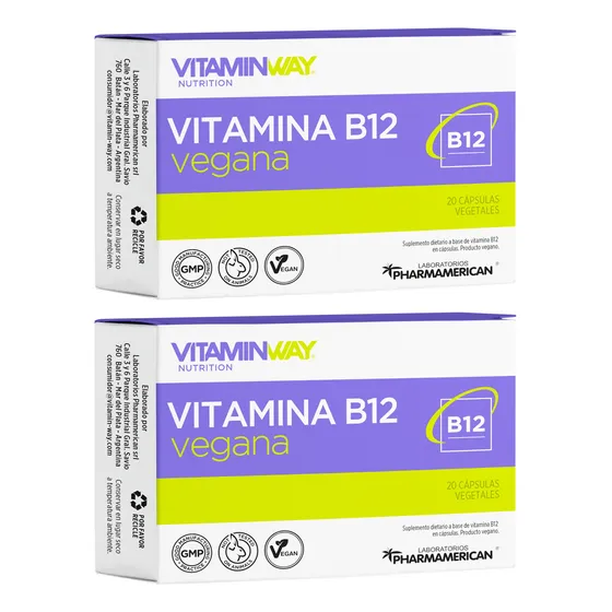 Vitamin Way Kit X2 Vitamina B12 Vegana X20 Capsulas 3c