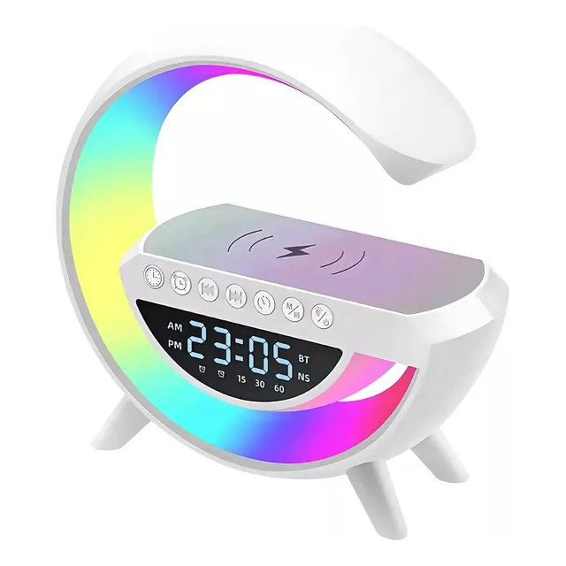 Reloj Radio Despertador Cargador Inalámbrico Música Alarma