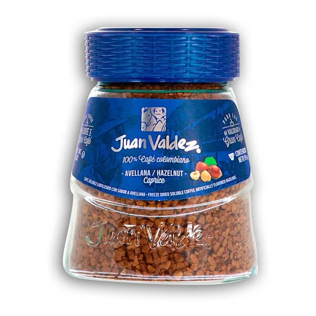 Café Instantáneo Liofilizado Juan Valdez Avellana Frasco 95Gr
