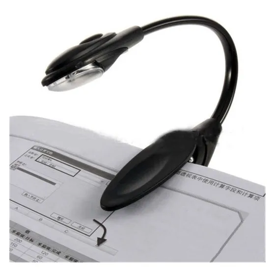 Lampara Led Negra Plana Portatil Leer Libro Noche Cama 1a