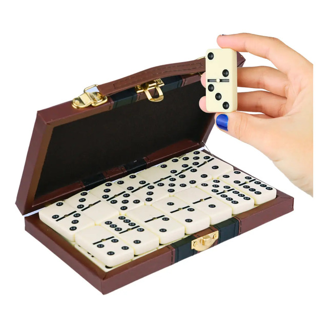 Dominó De Estratégia Javick Com Maleta Couro Premium 28 Peças Segura Dominó De Estratégia Javick Com Maleta Couro Premium 28 Peças Segura