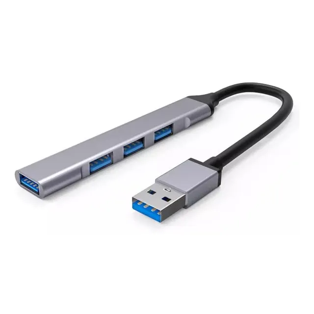 Mini Hub Usb 3.0 Tipo A Con Cable Y 4 Puertos Alta Velocidad