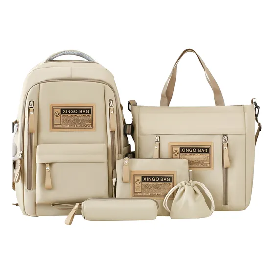 Set Mochila Kawaii Aesthetic 5 Piezas Importada