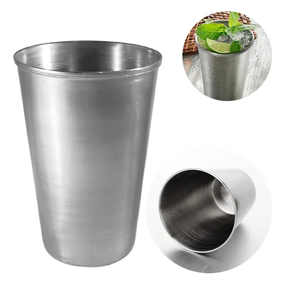 10 Copos Aço Inox 220 Ml Coquetel Resistente Anti Quebra