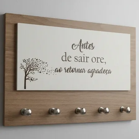 Porta Chave Parede Decoração Antes De Sair Ore Amadeirado