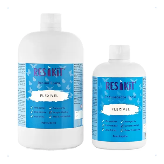 Resina Epóxi Cristal Flexível Alta Viscosidade Uv+ 1 Kg