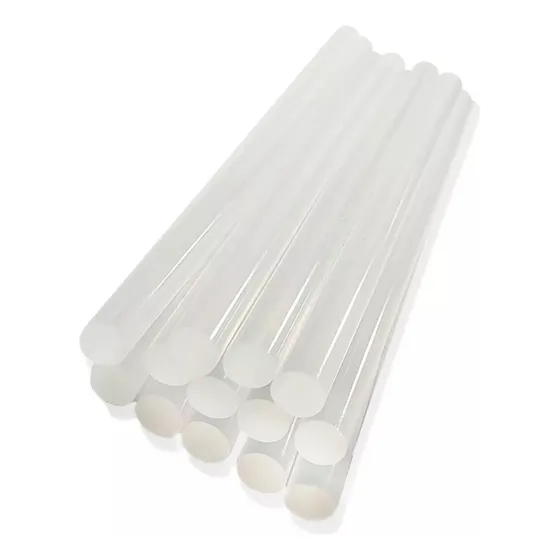 Barrita de silicona gruesa 11 Mm diametro 29 cm largo x 1 kg transparente cristal