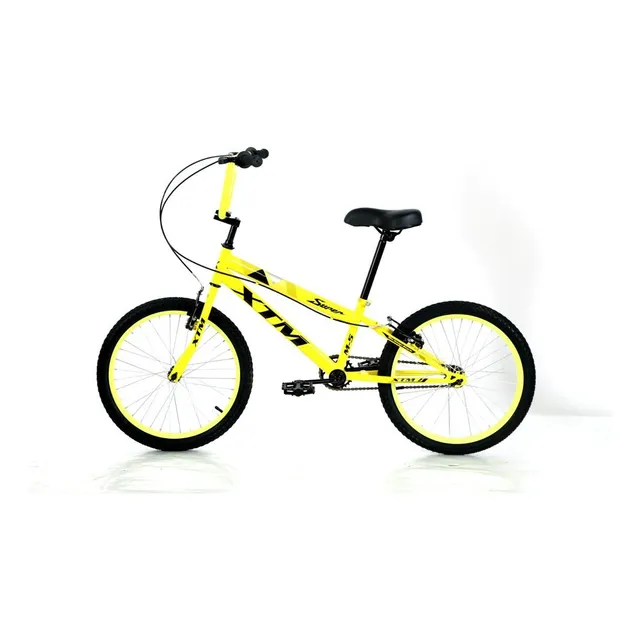 Bicicleta Rodado 20 Cross Niños Bikes Infantiles Mormaii Color Amarillo