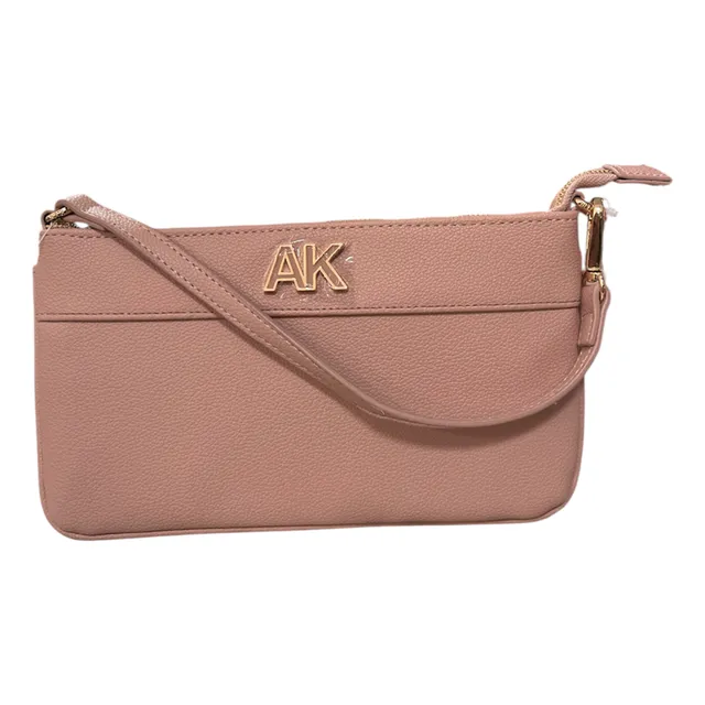 Bolsa Muñequero Anne Klein 100% Original Mod: Akw1350 Rosa Claro Lisa Dorado Rosa Claro