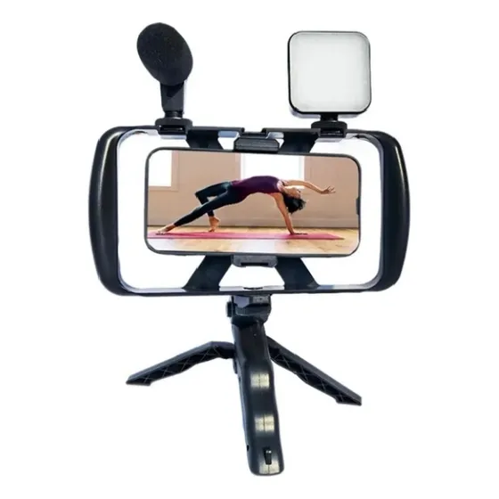 Estabilizador De Video, Luz, Microfono Lt-49t Para Celulares