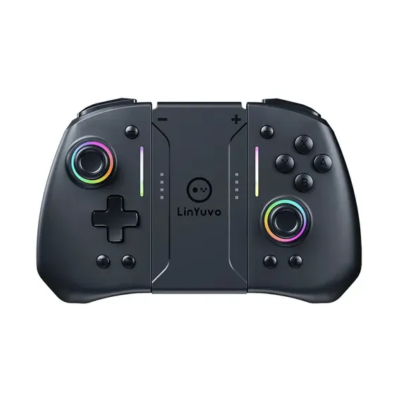 Controle Sem Fio Para Nintendo Switch Hall Effect Joystick com Bluetooth Sensor Movimento RGB, Preto KS42 Plus