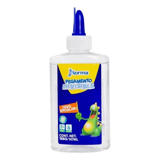 Pegamento Liquido Escolar Invisible 147ml No Toxico Norma