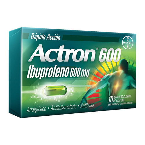 Actron 600 X 10 Cap. (ibuprofeno 600mg) AnaLGésico - Bayer®
