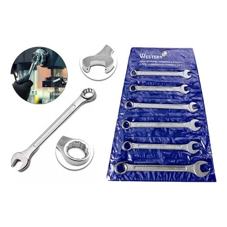 Jogo De Chave Combinada Aço 6 Peças 6mm A 13mm Western Jogo De Chave Combinada Aço 6 Peças 6mm A 13mm Western