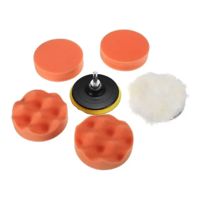 Set De 7 Accesorios Discos Esponjas Pulir Pulidoras Auto