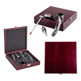 Kit De Vino Caja Madera Sacacorchos Termómetro Boquila Y Más Kit De Vino Caja Madera Sacacorchos Termómetro Boquila Y Más