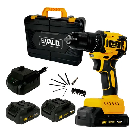 Parafusadeira Impact 20v Brushless 2 Bat Kit 13 Pçs Evald