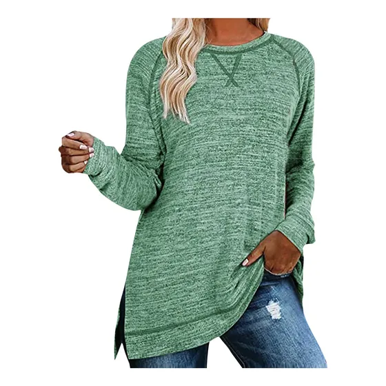 Sudadera Manga Larga Cuello V Para Mujer Holgada Casual Liso