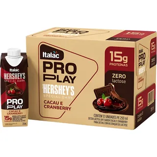 Whey Zero Lactose Hershey's Cacau Cranbery 15g Proteína 12x Cacau E Cranberry